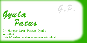 gyula patus business card